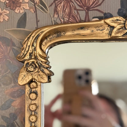 Rynx | Ornate golden floral rectangular mirror