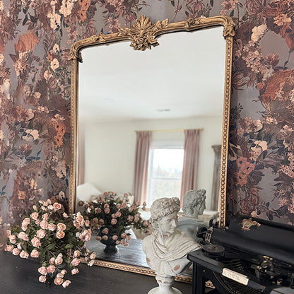 Rynx | Ornate golden floral rectangular mirror