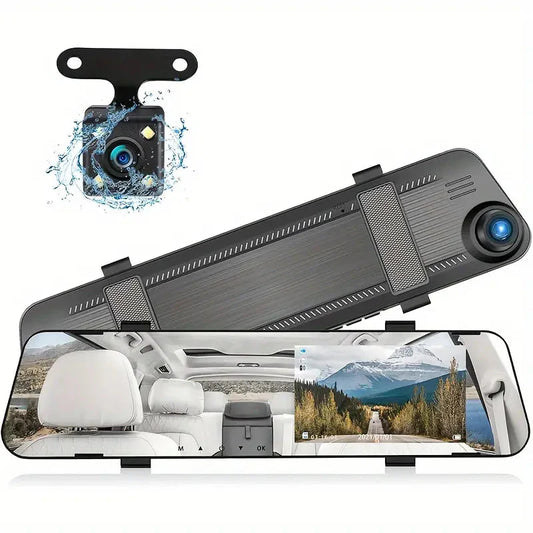 Rynx | Mirror Dash Cam 4.5 Inches Rearview 1080P Front and Rearview Dual Cameras