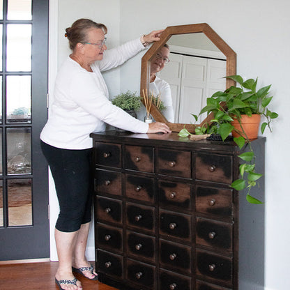 Rynx | Octagonal wooden frame mirror