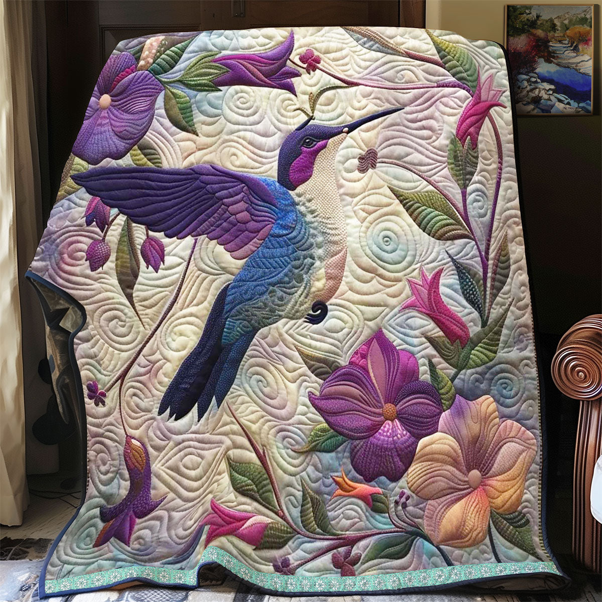 Rynx | Purple Hummingbird Quilt