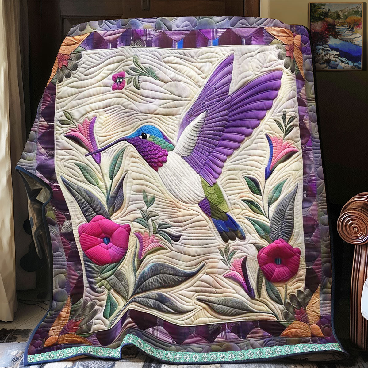 Rynx | Purple Hummingbird Quilt