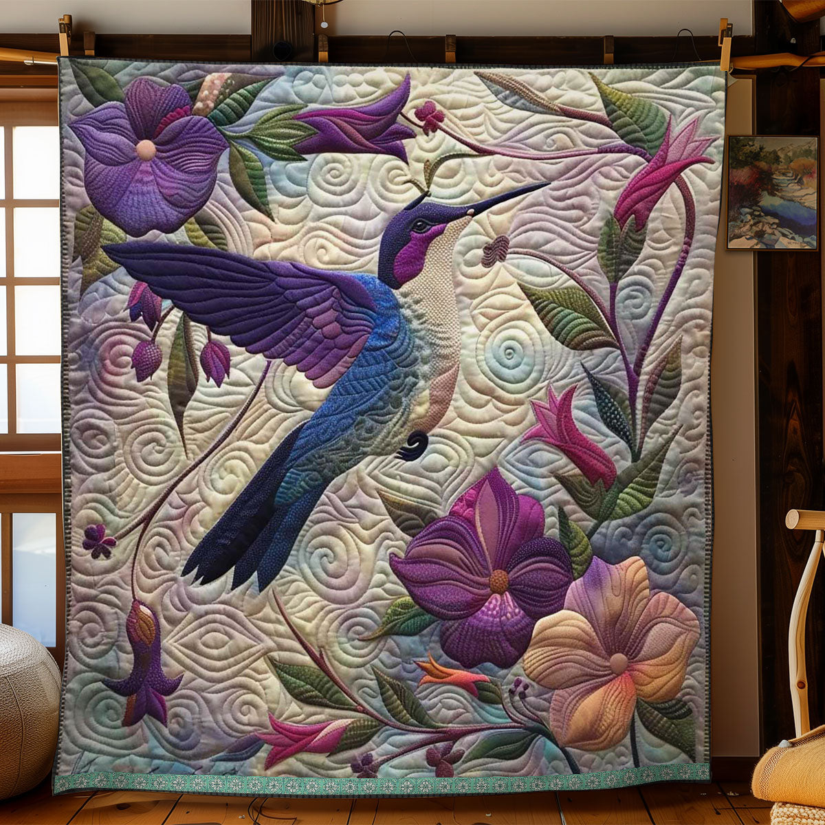 Rynx | Purple Hummingbird Quilt