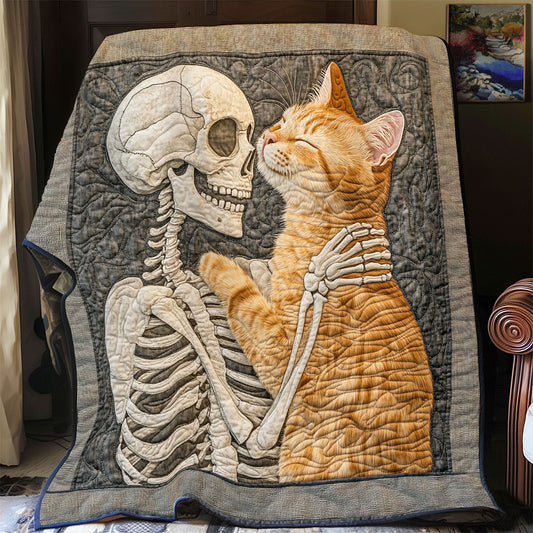 Rynx | Skull And Cat Always With Me Quilt