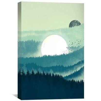 Rynx | Moon in the Blue Forest Canvas