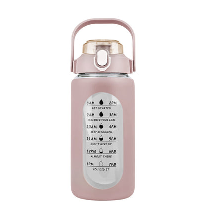 Rynx | Motivational Water Bottle Intake Tracker with Straw Time Marker Silicone Handle