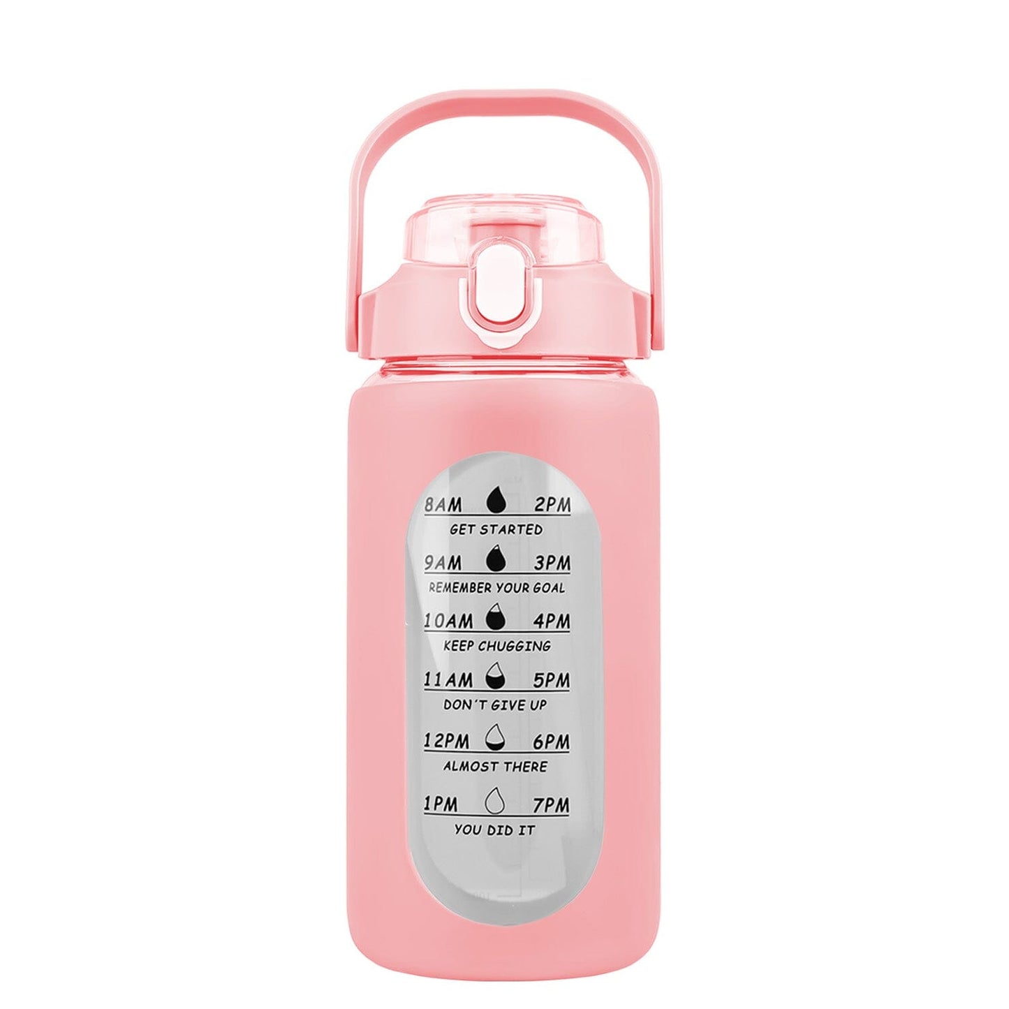 Rynx | Motivational Water Bottle Intake Tracker with Straw Time Marker Silicone Handle