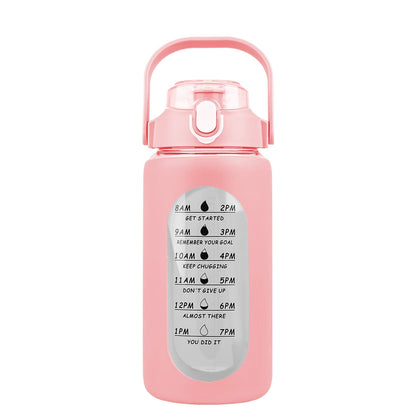 Rynx | Motivational Water Bottle Intake Tracker with Straw Time Marker Silicone Handle