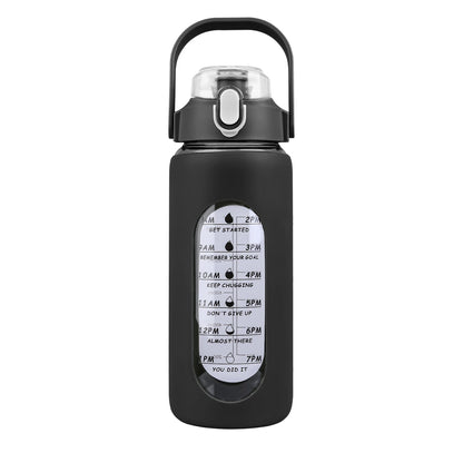 Rynx | Motivational Water Bottle Intake Tracker with Straw Time Marker Silicone Handle