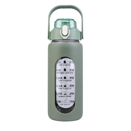 Rynx | Motivational Water Bottle Intake Tracker with Straw Time Marker Silicone Handle