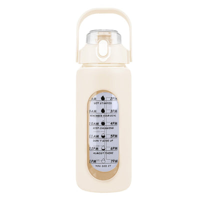 Rynx | Motivational Water Bottle Intake Tracker with Straw Time Marker Silicone Handle