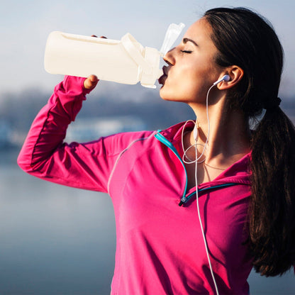 Rynx | Motivational Water Bottle Intake Tracker with Straw Time Marker Silicone Handle