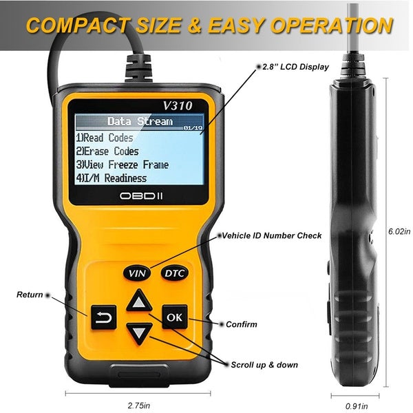 Rynx | MOTOPOWER MP69033 OBD2 Scanner Universal Car Engine Error Code Reader