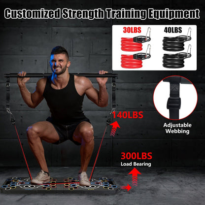 Rynx | Multifunctional Push Up Board Home Strength Training Equipment with 15 Workout Tools