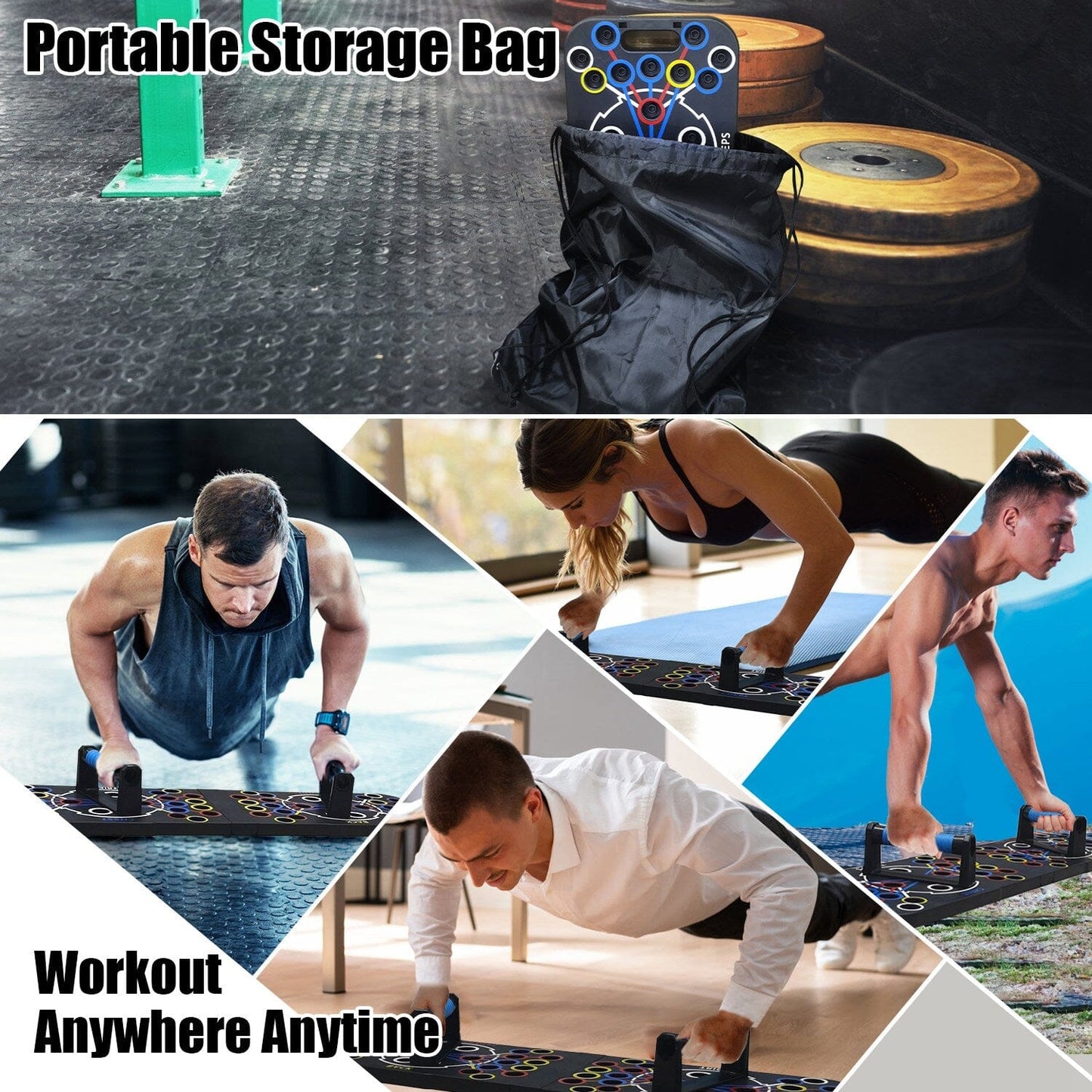 Rynx | Multifunctional Push Up Board Home Strength Training Equipment with 15 Workout Tools