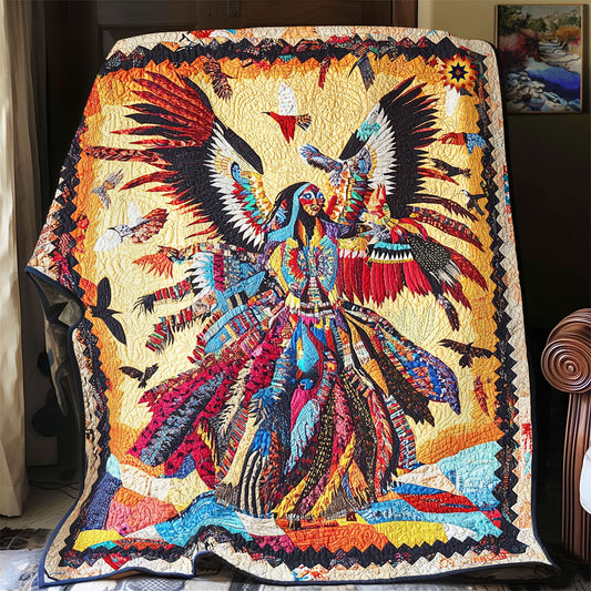 Rynx | Native American Dancing In The Wilderness Quilt