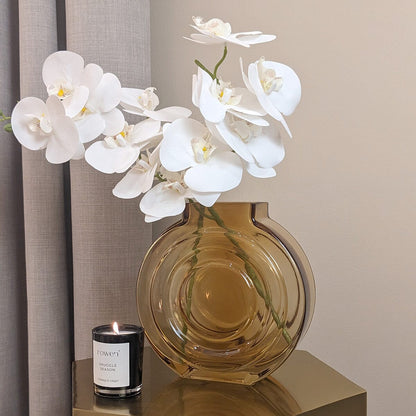Rynx | Nougat Round Amber Glass Vase