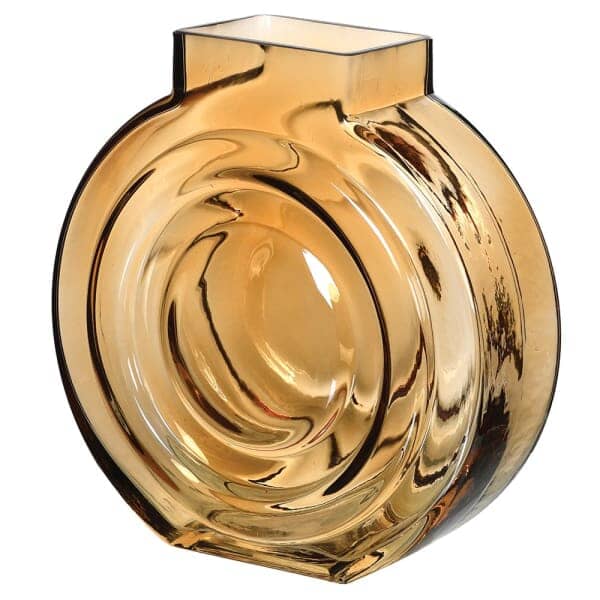 Rynx | Nougat Round Amber Glass Vase