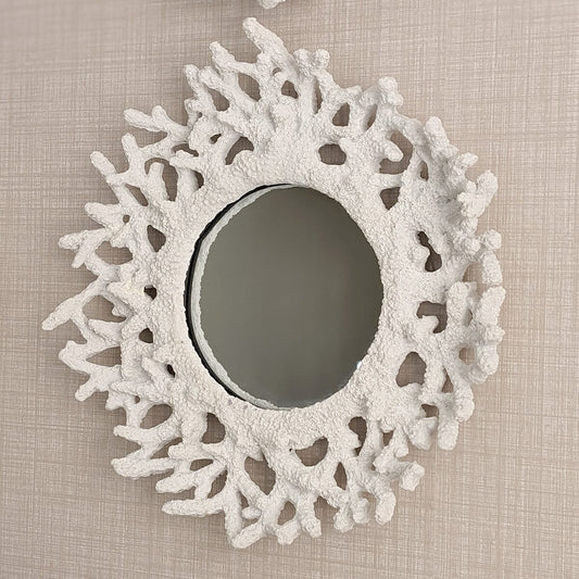 Rynx | Nouveau White Faux Coral Decorative Wall Mirror