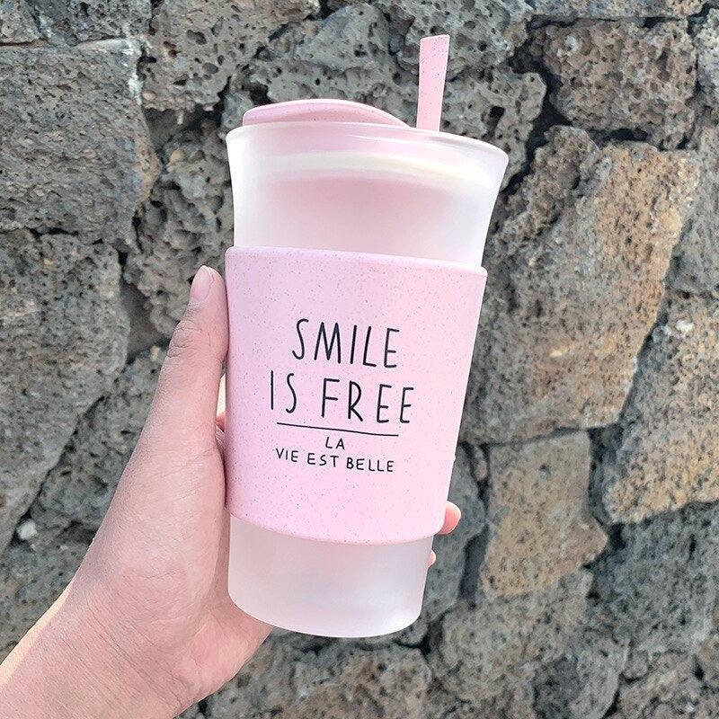 Rynx | Shady Kawaii Korean inspired 400ml glass water bottles - Perfect for students and couples