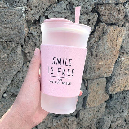 Rynx | Shady Kawaii Korean inspired 400ml glass water bottles - Perfect for students and couples