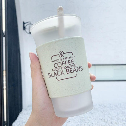 Rynx | Shady Kawaii Korean inspired 400ml glass water bottles - Perfect for students and couples