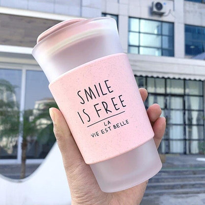 Rynx | Shady Kawaii Korean inspired 400ml glass water bottles - Perfect for students and couples