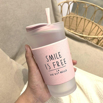 Rynx | Shady Kawaii Korean inspired 400ml glass water bottles - Perfect for students and couples