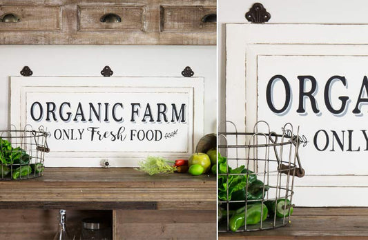 Rynx | Distressed wood "Organic Farm" sign