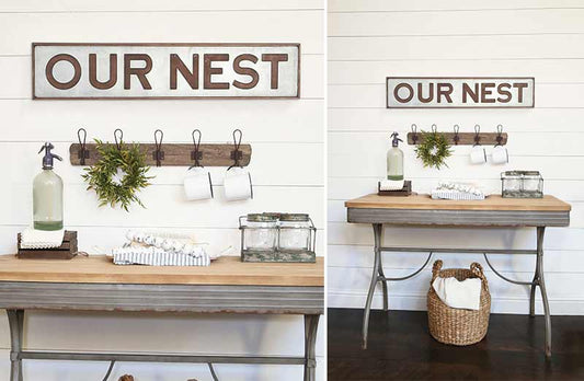 Rynx | *HUGE* Galvanized "Our Nest" Sign