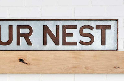 Rynx | *HUGE* Galvanized "Our Nest" Sign