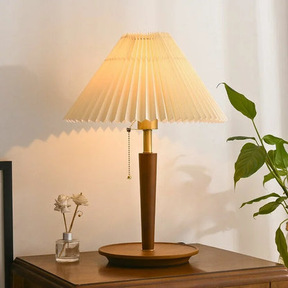 Rynx | GrainGlow Vintage Table Lamp made of Pleated Wood | Stylish Lighting | Perfect for Home