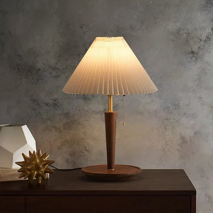 Rynx | GrainGlow Vintage Table Lamp made of Pleated Wood | Stylish Lighting | Perfect for Home