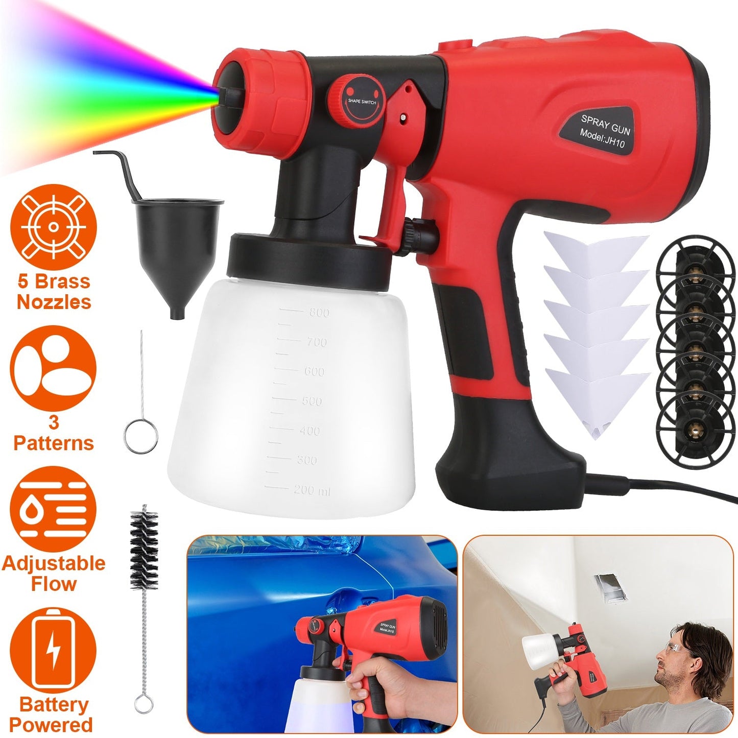 Rynx | Paint Sprayers HVLP Handheld Painter with 3 Spray Patterns