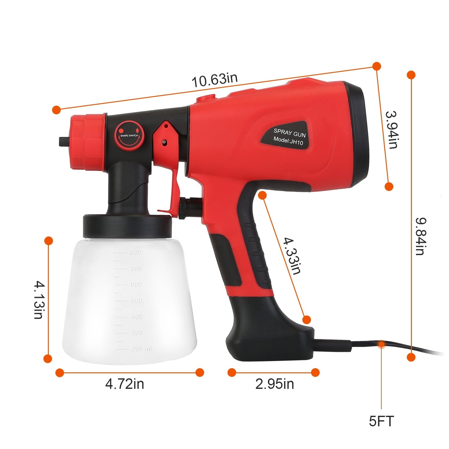 Rynx | Paint Sprayers HVLP Handheld Painter with 3 Spray Patterns
