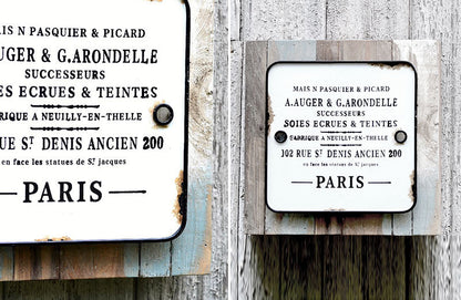 Rynx | Enamel Paris sign with wooden back