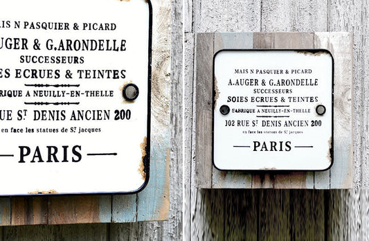 Rynx | Enamel Paris sign with wooden back