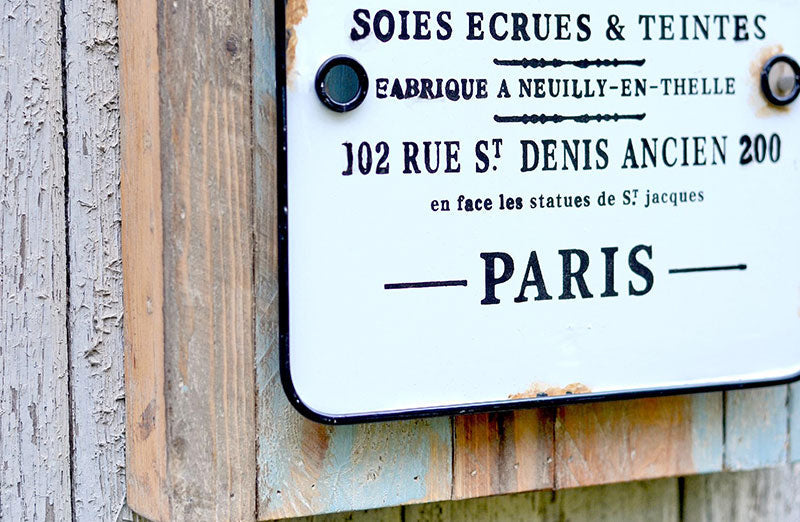 Rynx | Enamel Paris sign with wooden back