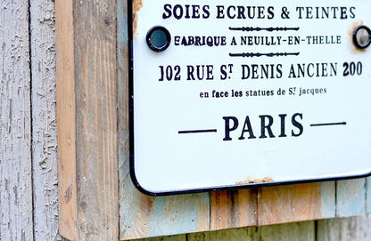 Rynx | Enamel Paris sign with wooden back