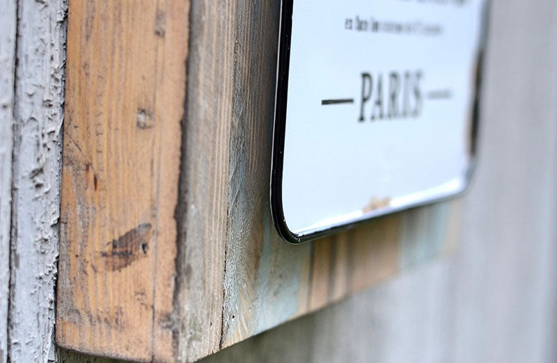 Rynx | Enamel Paris sign with wooden back