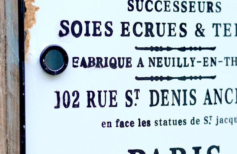 Rynx | Enamel Paris sign with wooden back