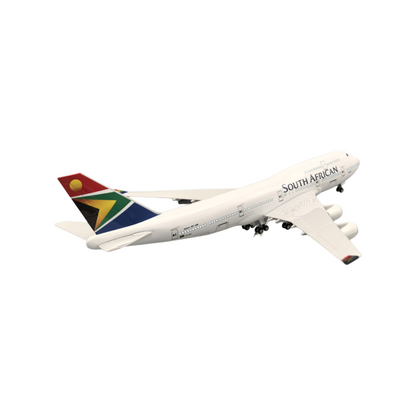 Rynx | South African Airways Boeing 747-300 ZS-SAK Model Aircraft 45 cm - 1:150 Resin/Metal Alloy Cast Jet with Display Stand