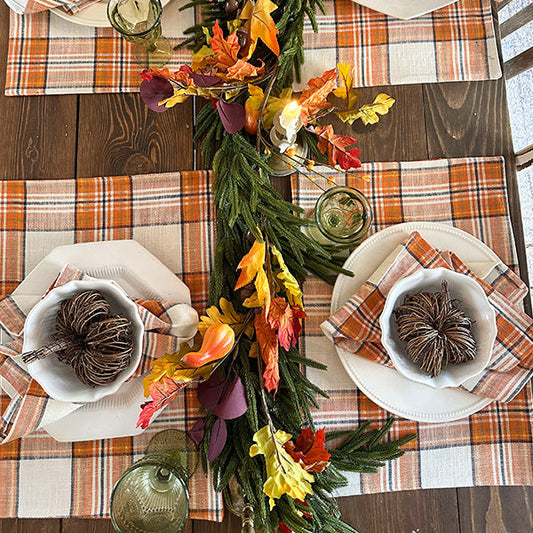 Rynx | Plaid Table Sets, Napkins and Runner Set | Autumn Glow