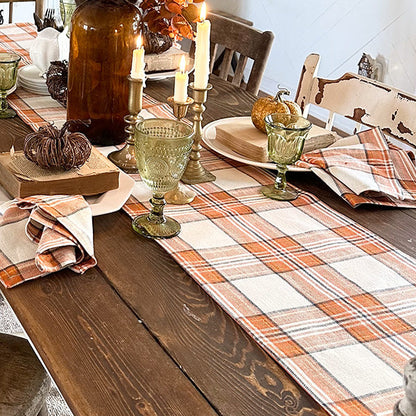 Rynx | Plaid Table Sets, Napkins and Runner Set | Autumn Glow