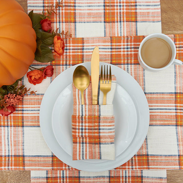 Rynx | Plaid Table Sets, Napkins and Runner Set | Autumn Glow