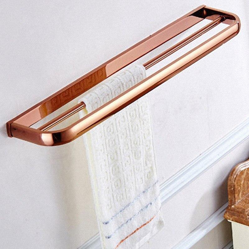 Rynx | Gold Bathroom Accessories Brass Wall Mounted Toilet Brush Paper Towel Holder Shelf Glass Shelf Bath Hardware Set