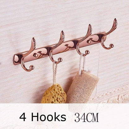 Rynx | Gold Bathroom Accessories Brass Wall Mounted Toilet Brush Paper Towel Holder Shelf Glass Shelf Bath Hardware Set