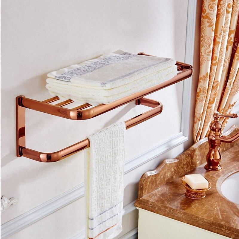 Rynx | Gold Bathroom Accessories Brass Wall Mounted Toilet Brush Paper Towel Holder Shelf Glass Shelf Bath Hardware Set
