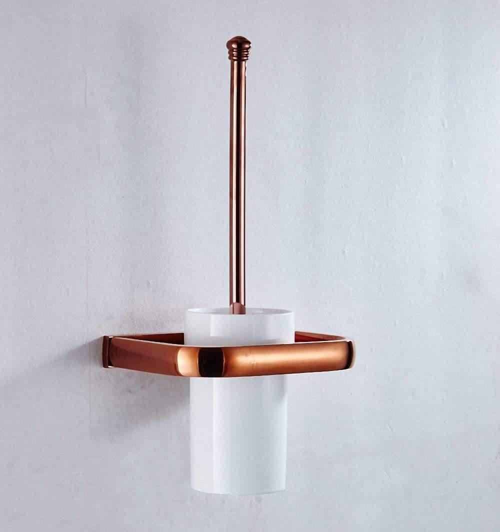 Rynx | Gold Bathroom Accessories Brass Wall Mounted Toilet Brush Paper Towel Holder Shelf Glass Shelf Bath Hardware Set