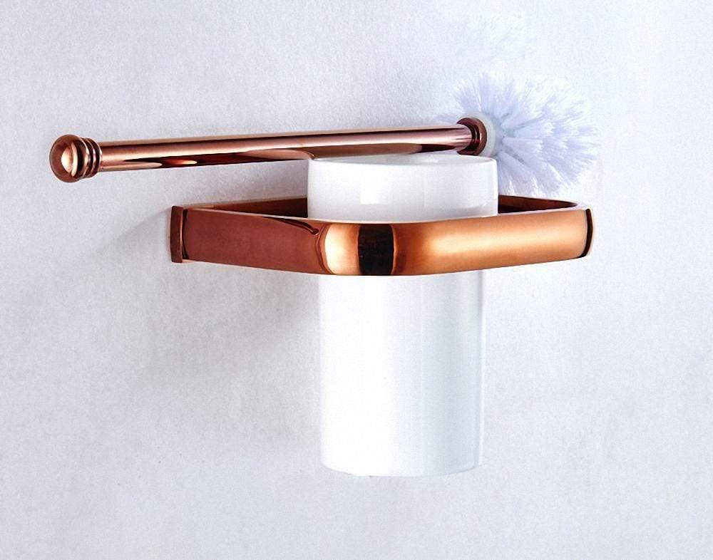 Rynx | Gold Bathroom Accessories Brass Wall Mounted Toilet Brush Paper Towel Holder Shelf Glass Shelf Bath Hardware Set